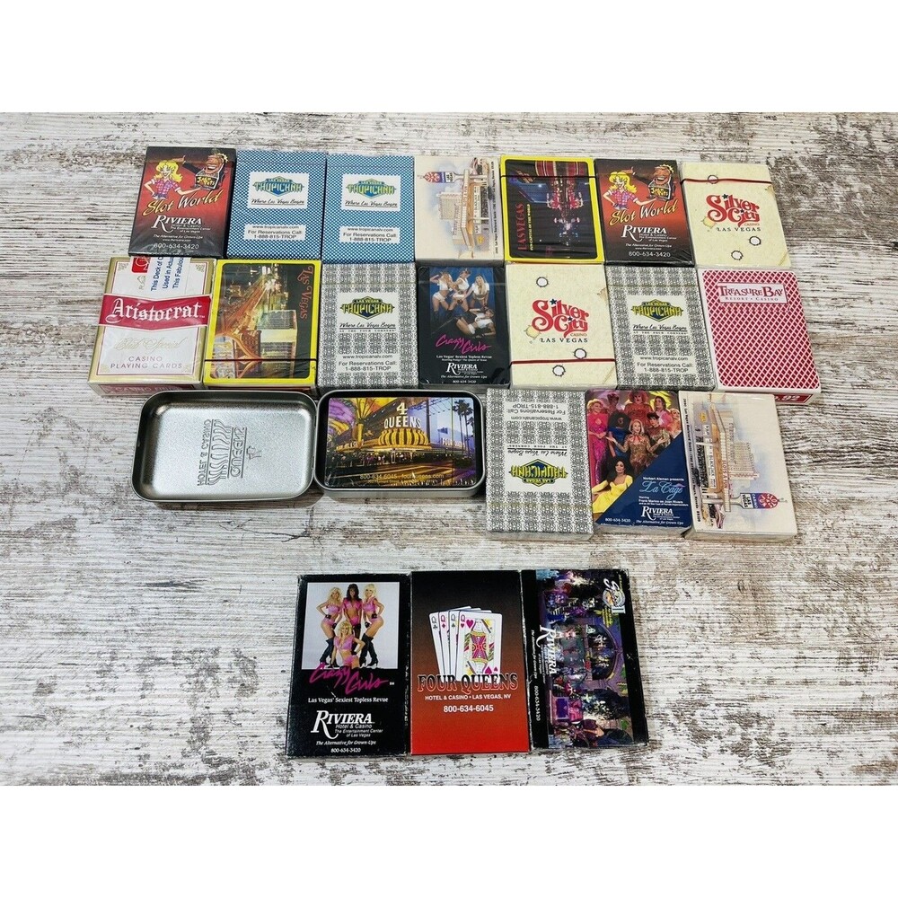 16 New Las Vegas Casino Playing Cards Crazy Girls La Cage 4 Queens Silver City